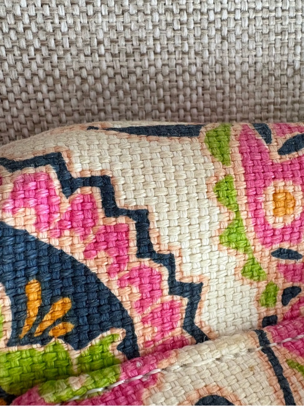 Spartina 449 Floral Crossbody Bag Canvas Leather Trim Tassel Coastal - Picture 7 of 14